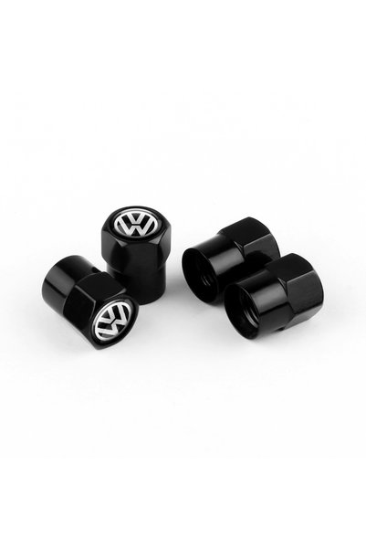 Volkswagen 6J Black 4Pcs Car Badge Tire Valve Caps Auto Accessories For Golf ...