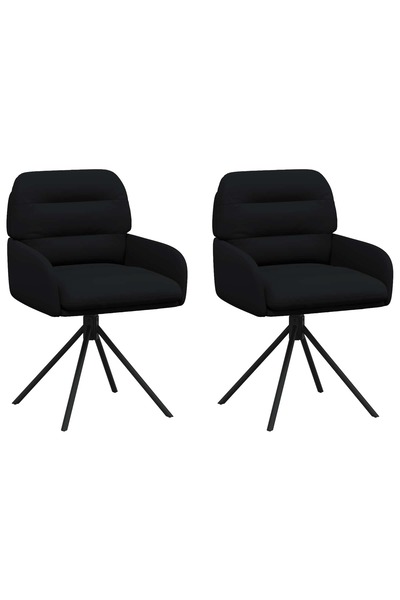vidaxl Scaune de dining rotative 2 buc. Piele artificială Negru