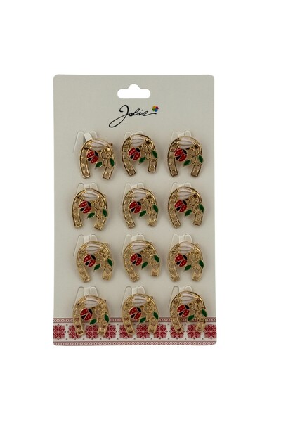 Evolium Set of 12 brose martisor primavara, jolie, potcoava with buburuza and...