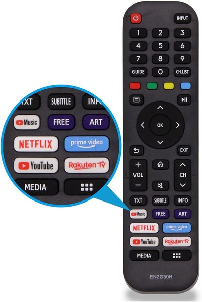 Generic جهاز تحكم عن بعد بديل عالمي لتلفزيون هايسنس EN2G30H/EN2A30 - بديل فور...