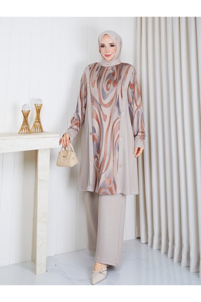 Modam Bella Oysho Fabric Patterned Double Set