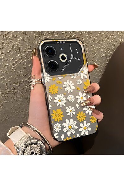 CHICASELUX غطاء هاتف مطبوع عليه تصميم زهرة البابونج، متوافق مع هواتف Tecno Po...