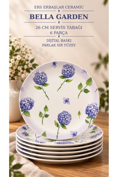 ers erbaşlar BELLA GARDEN 6 Parça Servis Seti Tabağı ( 26 cm)