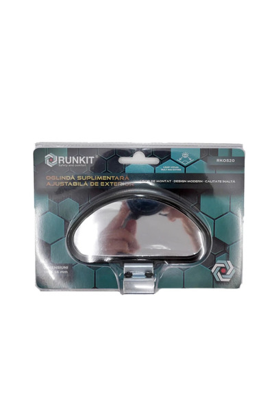 RUNKIT Πρόσθετος ημιοβάλβινος εξωτερικός καθρέφτης 112x55 mm, ρυθμιζόμενος RK...