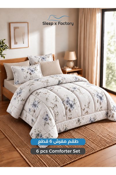 Sleep x Factory Winter Velvet 6-Piece King Comforter Set, Ultra-Soft Plush Qu...
