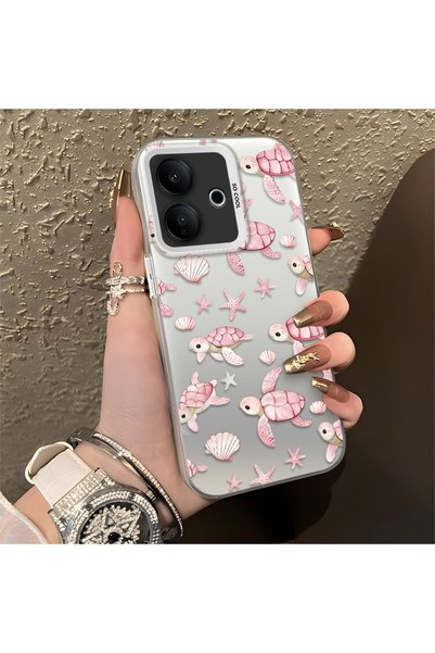 CHICASELUX Vivo V60 Lite 4G/5G Compatible Silicone Case with a Pink Turtle an...
