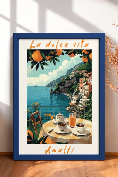 HOMEPACK La Dolce Vita Amalfi, Balkon sa pogledom, Uokvirena slika, Poster It...
