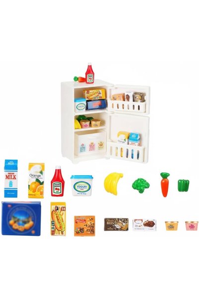 Generic Miniature Dollhouse Refrigerator Toy, 16 Pieces Mini Refrigerator Dec...