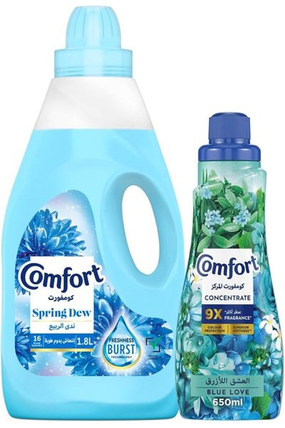 COMFORTLİVE منعم أقمشة كومفورت ديليت، برائحة ندى الربيع والحب الأزرق، 1.8 لتر...