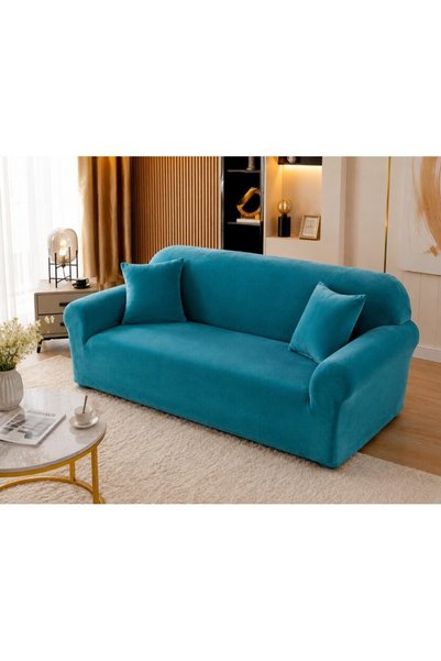 JOJO HOME Κάλυμμα καναπέ, Jojo Home, Ελαστικό λεπτό βελούδο, Μονόχρωμο, 2θέσι...