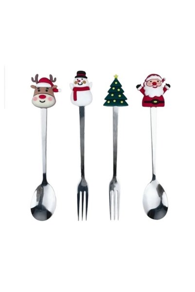 Evolium Set of 4 tacamuri, 13.5 cm, red, evolium, with christmas figurines, m...