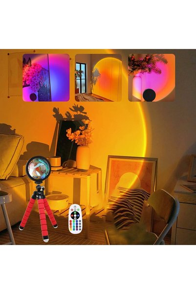 Noonedibs Lampă de proiecție inteligentă cu LED-uri cu 16 culori, aplicație ș...