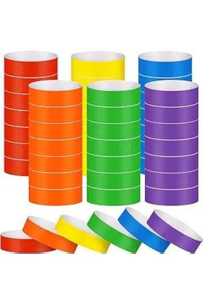 Generic 300 قطعة من أساور اليد الورقية الملونة، أساور مقاومة للماء للمناسبات ...