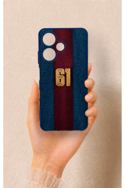 Vip Case Infinix Hot 30I Compatible Burgundy and Blue Patterned Silicone Case.