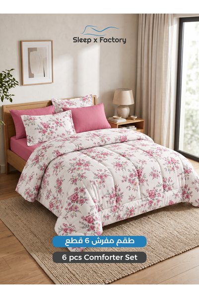 Sleep x Factory Winter Velvet 6-Piece King Comforter Set, Ultra-Soft Plush Qu...
