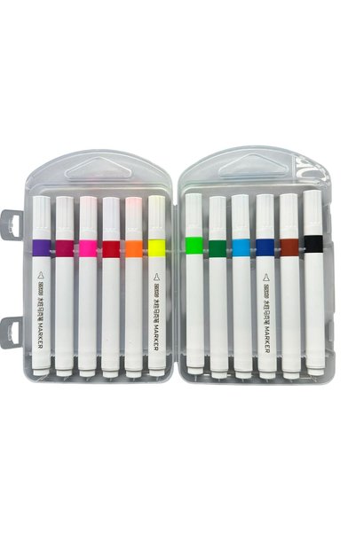 fara marca Set de 12 markere colorate Super Marker – Markere ergonomice pentr...