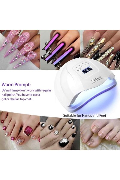 Noonedibs Lampă de unghii SUN X5 Plus, uscător de unghii cu gel UV LED 80W, s...