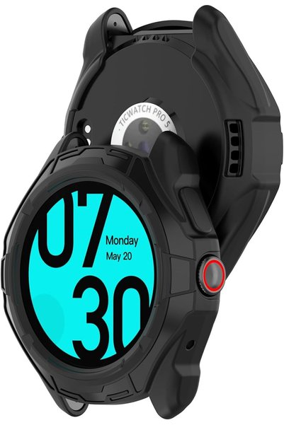 Generic متوافق مع غطاء الحماية الخاص بساعة TicWatch Pro 5 Enduro، غطاء واقٍ م...