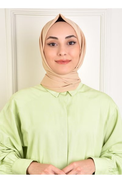 BURDEN IPEK شال أنيق من قماش الشيفون، لون رملي، مقاس 80 × 195 سم، خفيف الوزن،...