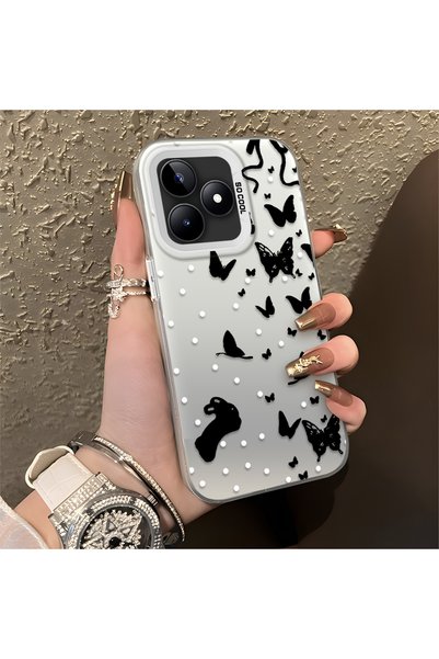 CHICASELUX Realme C51/C53 Compatible Case with Dot and Butterfly Combination ...