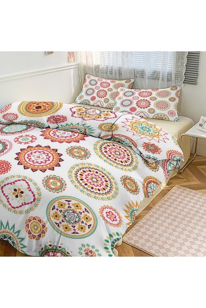 Generic Soft Brushed Bohemian Decorative Bedding Set, 3Pcs Printed Duvet Cove...