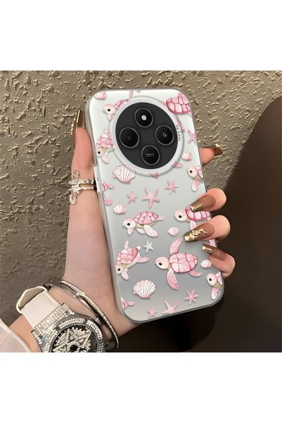 CHICASELUX Pink Turtle and Seashell Patterned Silicone Case Compatible with R...