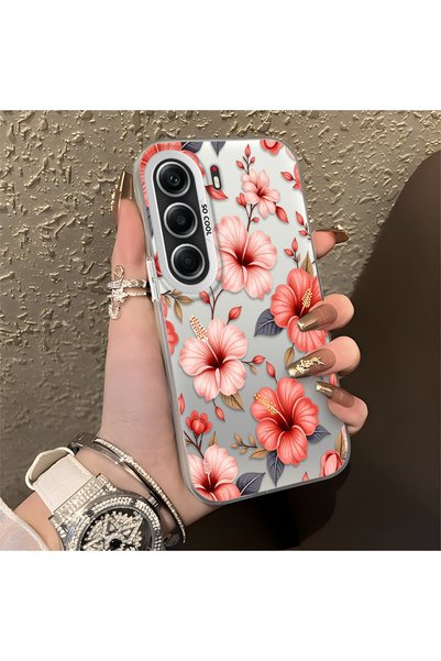 CHICASELUX غطاء حماية لهاتف Tecno Camon 40، باللون الوردي، مطبوع عليه تصميم ز...