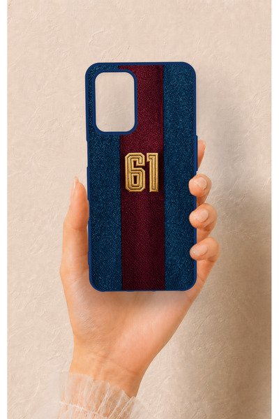 Vip Case Oppo A54 Compatible Burgundy Blue Patterned Silicone Case