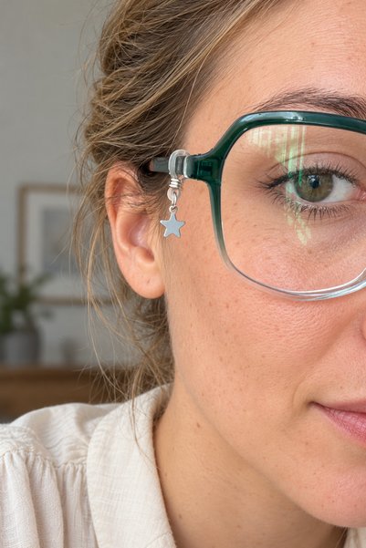 WhimsyWhite Star-Shaped Minimalist Glasses Charm - Glasses Ornament - 2 Piece...