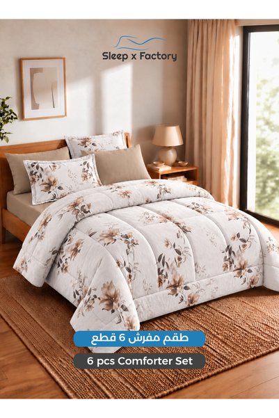 Sleep x Factory طقم لحاف شتوي من القطيفة مكون من 6 قطع، مقاس كينج، فائق النعو...