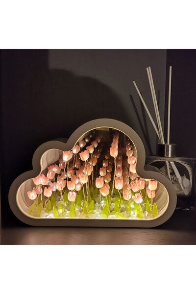 Noonedibs Lampă de birou DIY cu nor de lalele, lampă de masă cu LED, lucrată ...