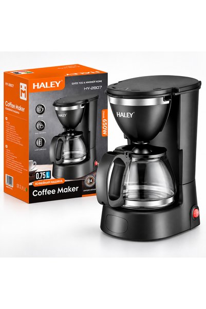 HALEY Cafetiera Electrica, 650W, Capacitate 750 ml, Carafa din Sticla, Sistem...