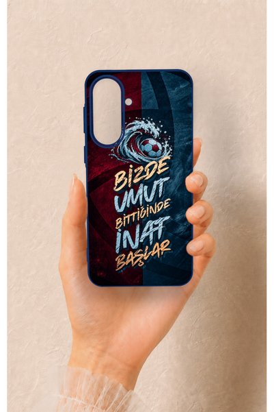Vip Case Samsung A37 Compatible Wavy Burgundy and Blue Patterned Silicone Case.