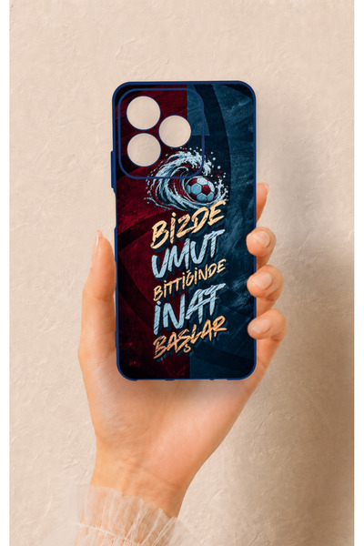 Vip Case Realme C53 Compatible Wavy Burgundy and Blue Patterned Silicone Case.