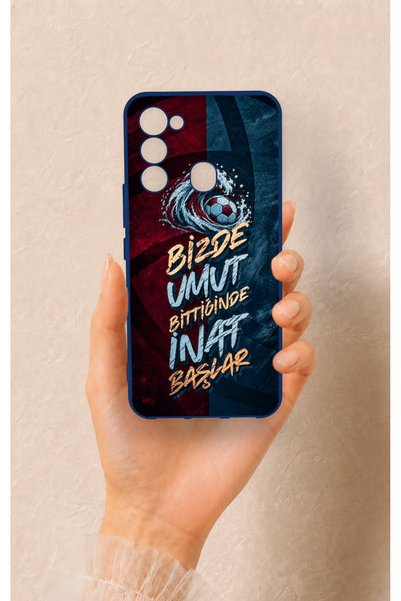Vip Case Wavy Burgundy and Blue Patterned Silicone Case Compatible with Tecno...