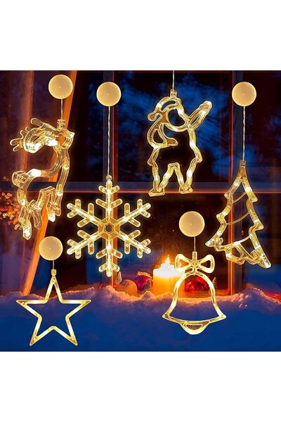 Noonedibs Lumina LED pentru perdea, fereastra cu ventuza, iluminare pentru ta...