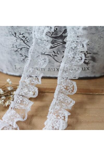 Generic White Pleated Organza Lace Edge Trim Ribbon,10 Meters Long, 2 cm Wide...