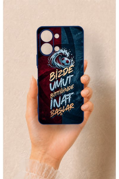 Vip Case غطاء سيليكون بتصميم مموج باللونين الأحمر والأزرق، متوافق مع هاتف Viv...