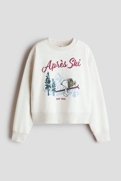 H&M Baskılı ve İçi Tüylü Sweatshirt