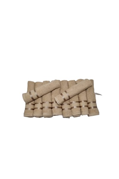 OEM Σετ 10 πετσετών χεριών, καπουτσίνο, 30 x 50 εκ., 100% βαμβάκι