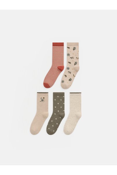 LC Waikiki 5-Piece Embroidered Women's Socks for Style Enthusiasts from Uzg S...