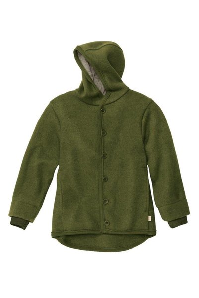 Disana Olive 98/104 - Jachetă din lână merinos organică - lână tratată prin t...