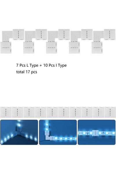 Choice 17pcs like pictures L Shape 4-Pin LED Connectors 10mm Wide Right Angle...