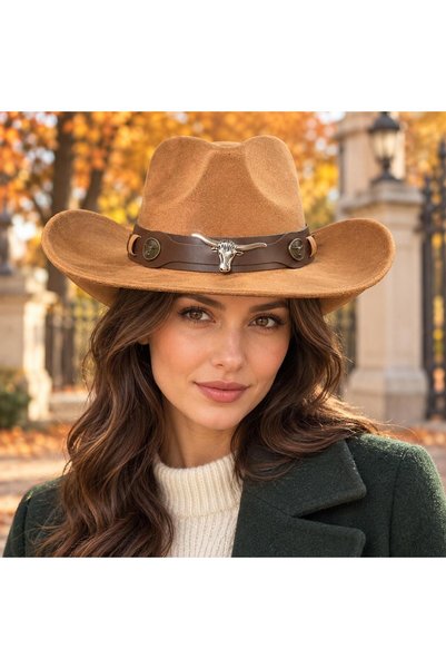 Wearflawless قبعة رعاة البقر النسائية، مصنوعة من قماش متين، مع مشبك معدني قاب...