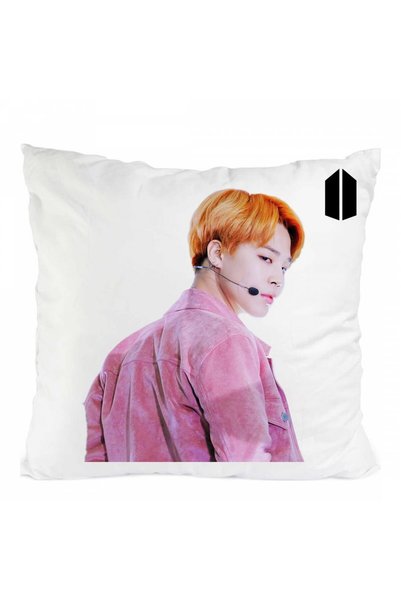 LITTLE DARKS ART Pernă personalizată BTS Jimin army, din poliester, albă, 40 ...