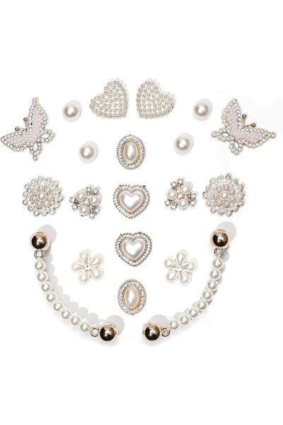 Generic Bling Shoe Charms, 20pcs Butterflies & Flowers with Rhinestones and P...