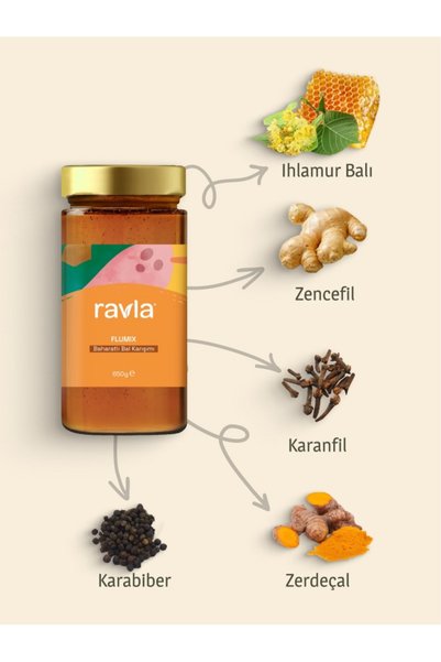Ravla Flumix Baharatlı Bal Karışımı - 650g