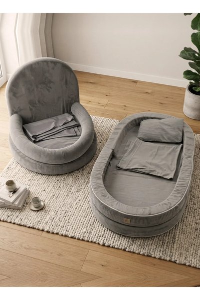 Generic Brand Sofa and Bed for Children Portable Velvet - Padded Edges with C...