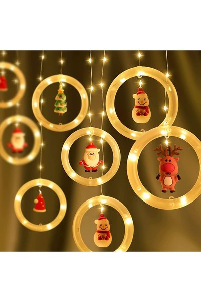 Noonedibs Cortină luminoasă Opard de Crăciun pentru interior, 10 pandantive, ...