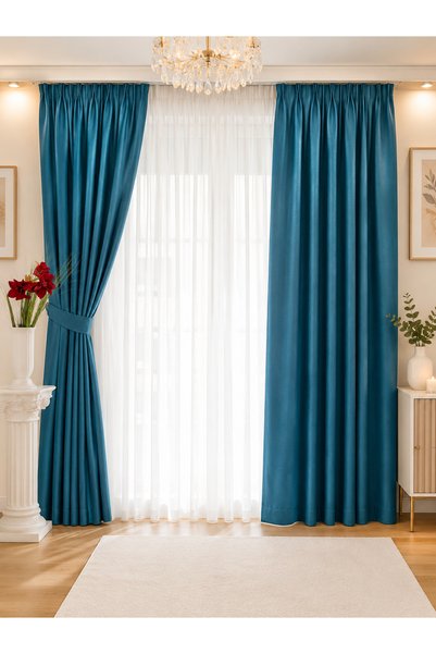 Liz Line Set of two blackout curtains, linen fabric, various sizes and colors...